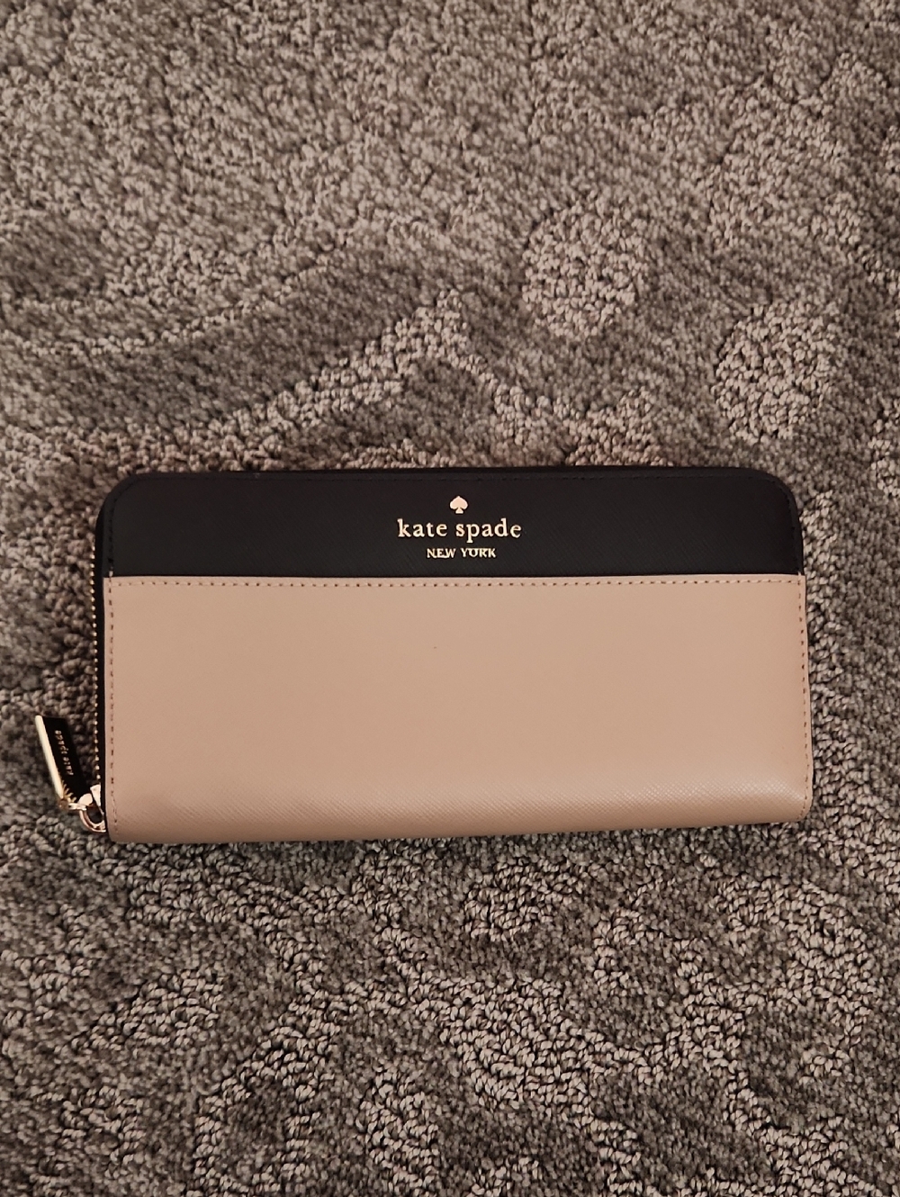 Kate Spade Madison Colorblock Saffiano Leather Wallet Toasted Hazelnut Multi